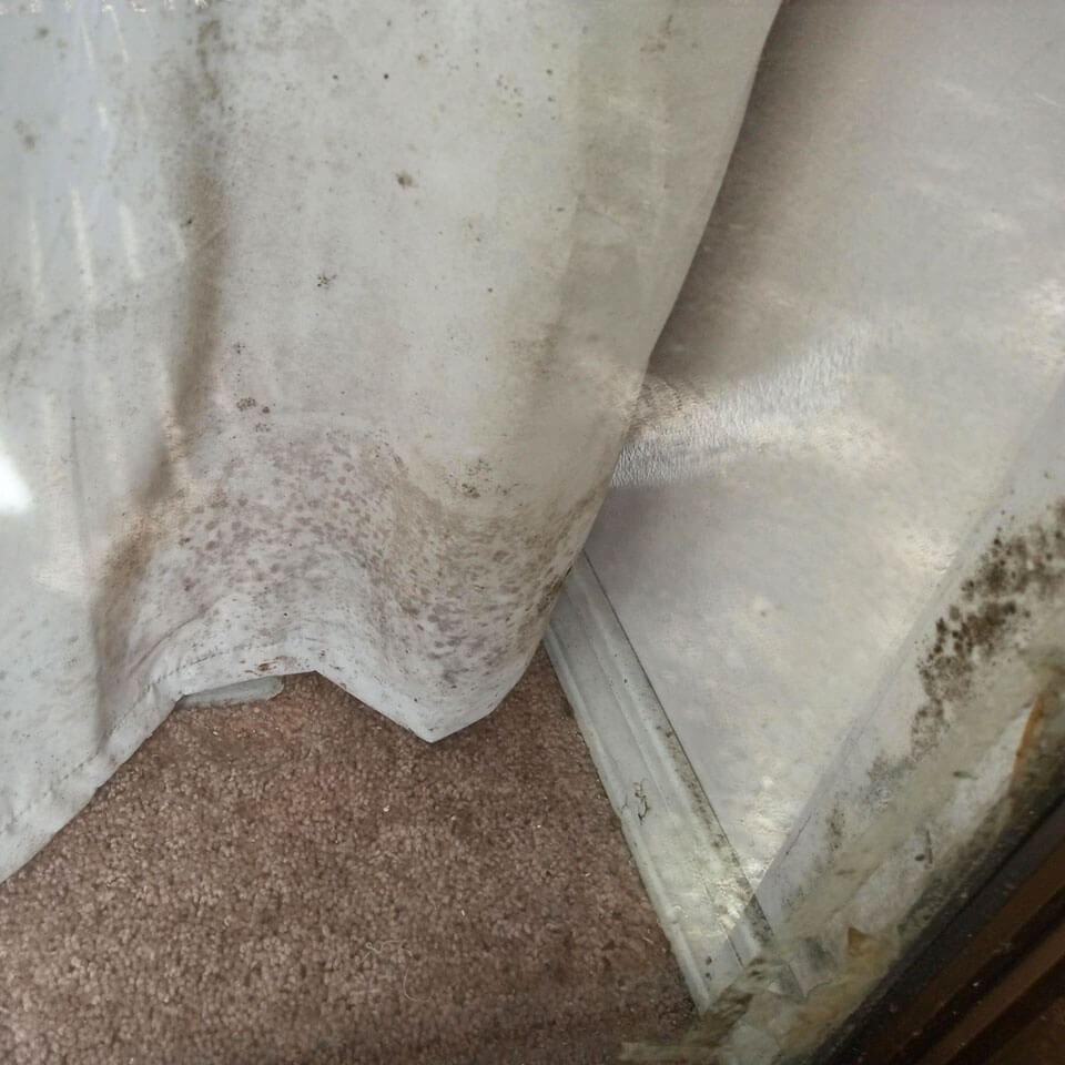 Poorly fitted curtains can cause mould, especially in corners